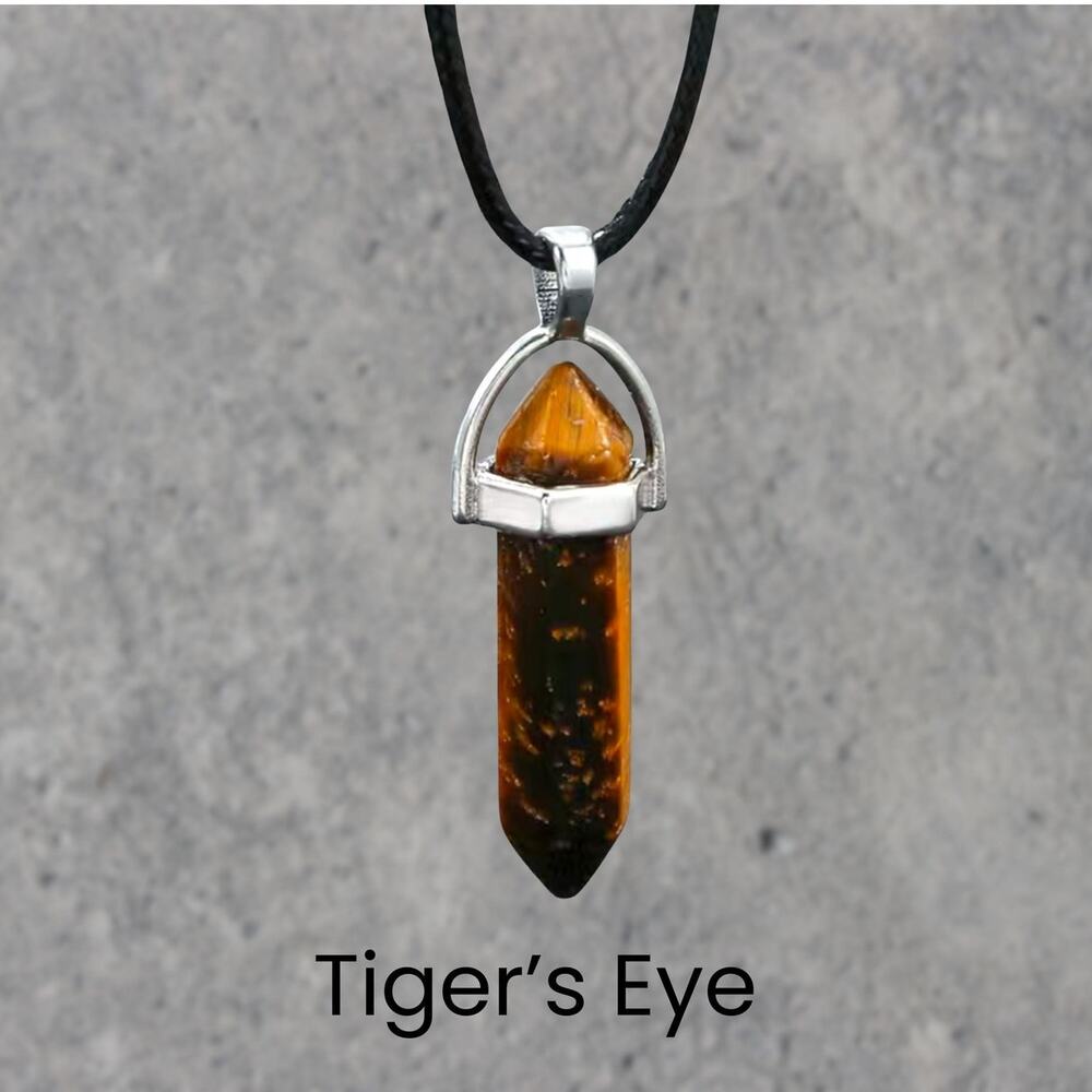 ⭐PICK 3/$30 Tiger's Eye Silver Pendant Necklace Boho Fairycore Spiritual